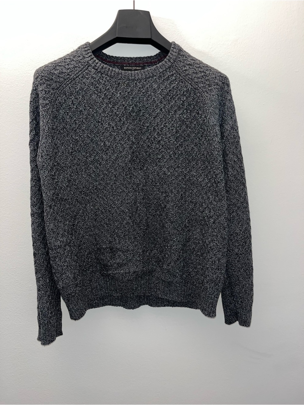 Men's Gray Crewneck cableknit Sweater